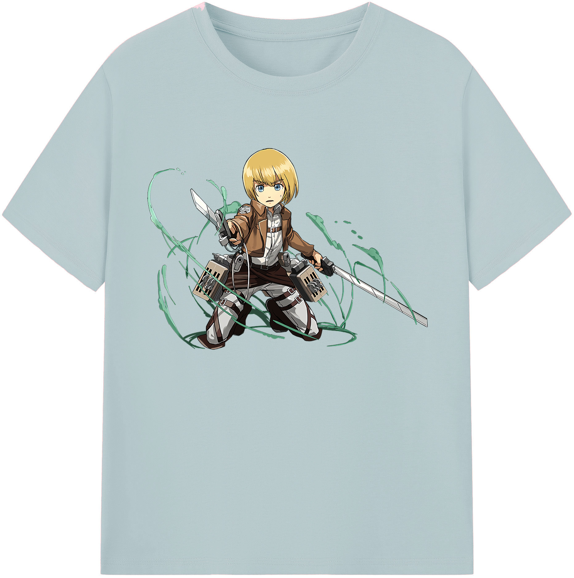 （画像用） 進撃の巨人 アルミン·アルレルト Attack on Titan Armin Arlert 綿100％半袖Tシャツ（フロントプリント）